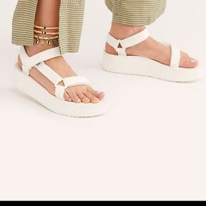 teva sandals platform white